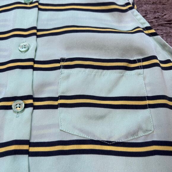 Equipment Femme Mint Silk Sleeveless Button Down Top Striped Collared XS - Picture 3 of 6